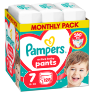 PAMPERS autiņbiksītes-biksītes Pants Monthly, 7 izmērs, 15+kg, 214 vnt., 80894755