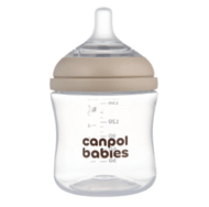 CANPOL BABIES barošanas pudelīte ar knupīti NATURAL SHAPE, 150 ml, 35/400
