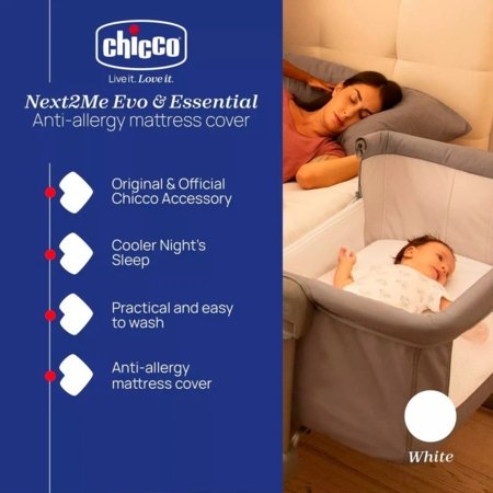 CHICCO matrača aizsargs NEXT2ME EVO, 50 × 83 cm, White 