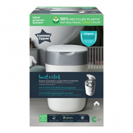 TOMEE TIPPEE autiņbiksīšu konteiners Twist & Click, kokvilnas balts, 85100102 85100102