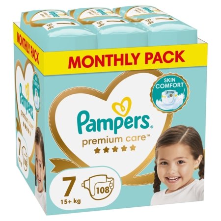 PAMPERS autiņbiksītes Premium Care, 7 izmērs 15+kg, 108 gab, 80789189 