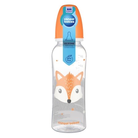CANPOL BABIES šaura kakla pudelīte CUTE ANIMALS, 250 ml, 11/841_ora 