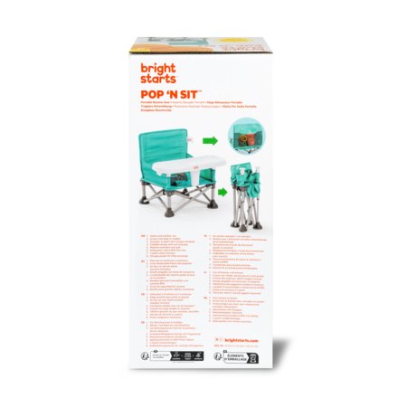 BRIGHT STARTS barošanas krēsls - būsteris POP 'N SIT, TEAL, 17200 