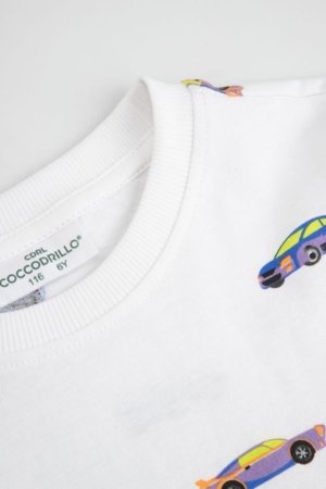 COCCODRILLO t-krekls ar īsam piedurknēm, balti, WC6143206HBK-001-122, 122 izmērs 