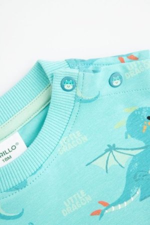 COCCODRILLO krekls ar īsām piedurknēm DRAGONS BOY NEWBORN, zils, WC5143201DBN-013-086, 86 cm 