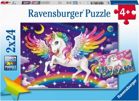 RAVENSBURGER PUZZLE puzle Vienradzis un Pegass, 2x24 gab., 05677 4 