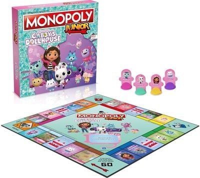 MONOPOLY JUNIOR galda spēle Gabby's Dollhouse, LT, LV, EE, WM04157-ML1-6 