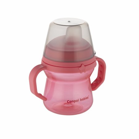 CANPOL BABIES krūzīte ar silikona snīpi, FirstCup, 150ml, rozā, 56/614_pin 56/614_pin