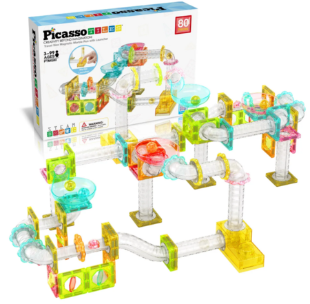 PICASSO TILES Magnētiskais konstruktors Marble Run 80 detaļas, PTMG80 