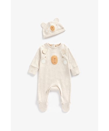MOTHERCARE zīdaiņu kombinezons + cepure, BB766 567878