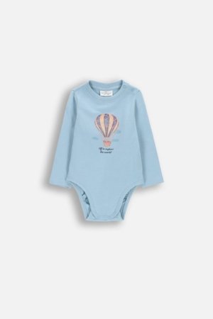 COCCODRILLO bodijs ar garām piedurknēm, zils, izmērs 