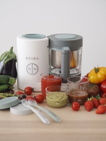 BEABA Babycook® ēdiena blenderis - tvaicētājs NEO Grey/white, 912773 