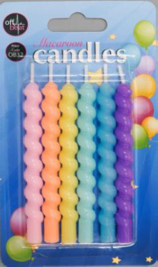 Sveces OB (zelta krāsas, pasteļkrāsas, mirdzošas, ar smaidiņiem), 5298000230878 