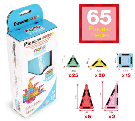 PICASSO TILES Magnētiskais konstruktors ar penāli 65 detaļas, PN03 
