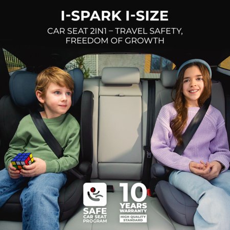 KINDERKRAFT autokrēsls  I-SPARK I-Size 100-150 cm, black, KCISPA00BLK0000 