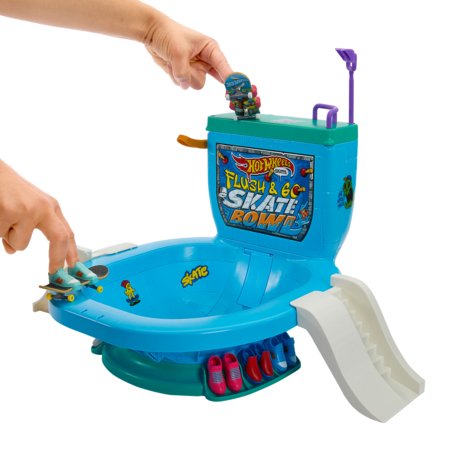 HOT WHEELS pirkstu skrituļdēļa trase tualetes pods, HXL16 