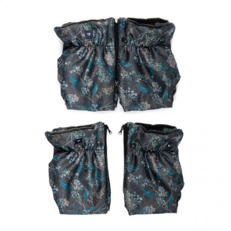 MILLI ratu siltinātie cimdi, flori blue, 5902745544199 5902745544199