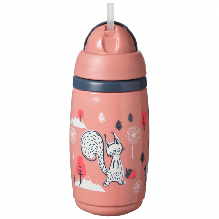 TOMMEE TIPPEE thermos-krūzīte INSULATED STRAW 266ml, 12m+, pink, 447825 447825