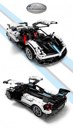 RASTAR 1:8 Pagani Huayra BC Bricks, saliekams auto modelis, 97910 97910