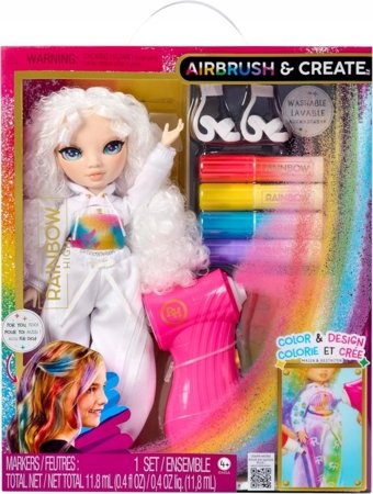 RAINBOW HIGH lelle ar krāsojamiem matiem un drēbēm, asort., 543336 