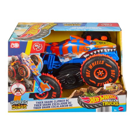 HOT WHEELS R/C 1:15 Monster Trucks mašīna tīģerhaizivs kāpējs, JFR39 
