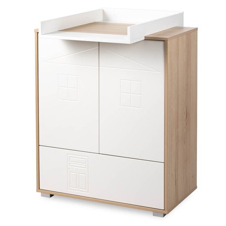 LITTLE SKY by KLUPŚ komoda IDA, White/Beech 