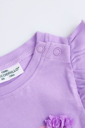 COCCODRILLO krekls ar īsām piedurknēm HAPPY RETRO GIRL NEWBORN, violeta, WC5143203HGN-016-086, 86 cm 