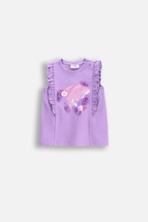 COCCODRILLO krekls ar īsām piedurknēm HAPPY RETRO GIRL NEWBORN, violeta, WC5143203HGN-016-086, 86 cm 
