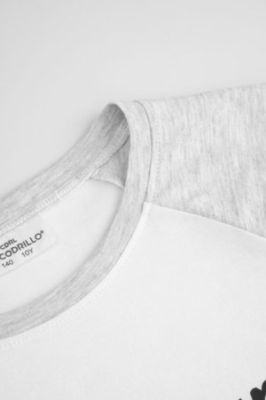 COCCODRILLO t-krekls ar garām piedurknēm, balti, cm 