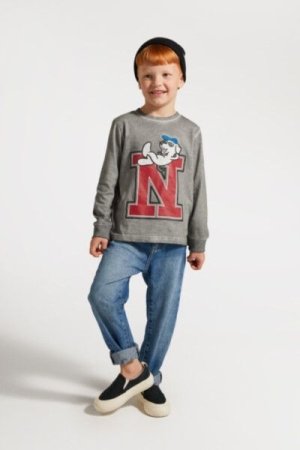 COCCODRILLO t-krekls ar garām piedurknēm ACADEMY BOY KIDS, pelēki, ZC4143102ABK-019-092, 92 cm 