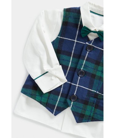 MOTHERCARE krekls ar garām piedurknēm, veste un tauriņš, FC684 635970