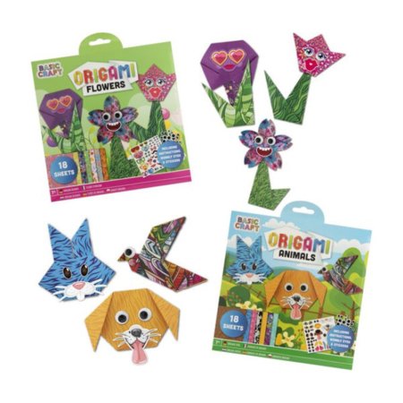 MOXY radošais komplekts "Origami ziedi/dzīvnieki", sortiments., 100096 
