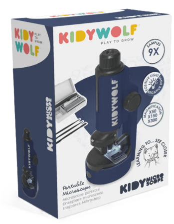 KIDYWOLF pārnēsājams mikroskops KIDYMICROSCOPE, KIDYMICROSCOPE-BU 