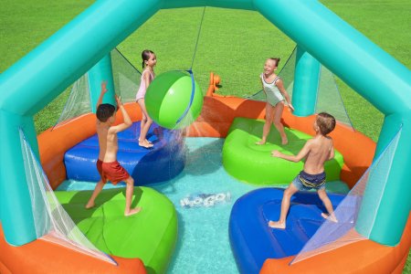 BESTWAY piepūšamā atrakcija Dodge & Drench Water Park, 4.5m x 4.5m x 2.68m, 53383 53383