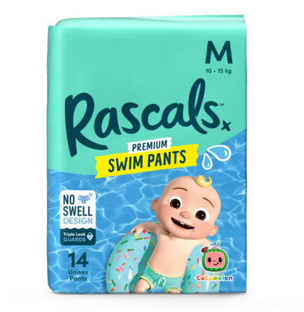 RASCALS peldbikses-autiņbiksītes COCOMELON, M izmērs, 10-15 kg., 14 gab., 93718 
