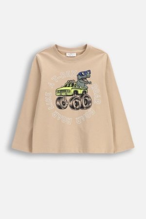 COCCODRILLO t-krekls ar garām piedurknēm, smilšu krāsa, WC6143102NBK-002-104, 104 cm 