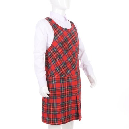 MAMAJUM sarafāns slim fit 10-000017, rūtains, sarkans, 146/152 cm 