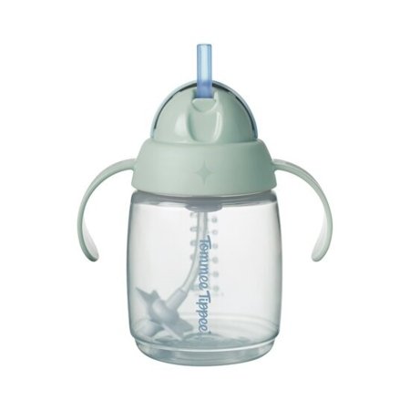 TOMMEE TIPPEE mācību krūze ar salmiņu, 6m+, 300ml, green, 447830 447830