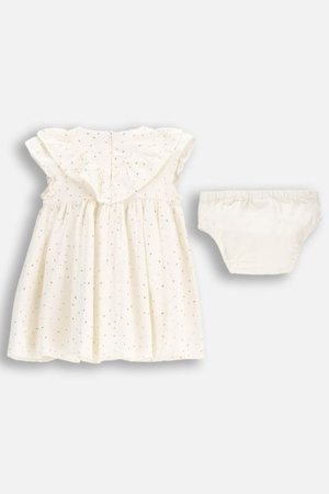 COCCODRILLO kleita ar īsām piedurknēm ELEGANT BABY GIRL, krēmveida, WC5128202EBG-003-098, 98 cm 