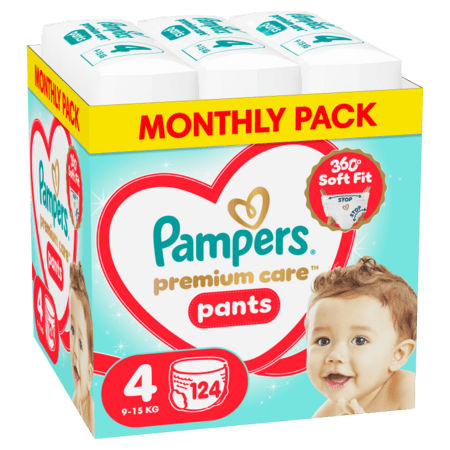 PAMPERS autiņbiksītes-biksītes Premium Pants Monthly, 4 izmērs, 9-15kg, 114 vnt., 80894763 