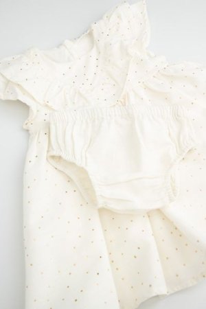 COCCODRILLO kleita ar īsām piedurknēm ELEGANT BABY GIRL, krēmveida, WC5128202EBG-003-098, 98 cm 