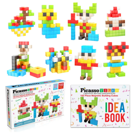 PICASSO TILES Magnētiskais konstruktors magnētiskie kubi 102 detaļas, PMC102 