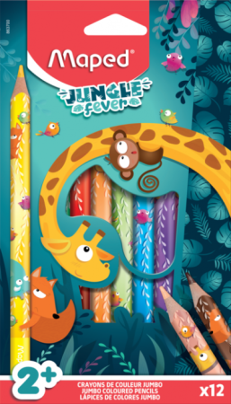 MAPED JUNGLE FEVER krāsainie zīmuļi Jumbo, 12gab, 228637000000 