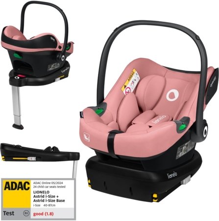 LIONELO autokrēsls ar ISOFIX pamatni ASTRID I-SIZE, Pink coral, 40-87 cm. 