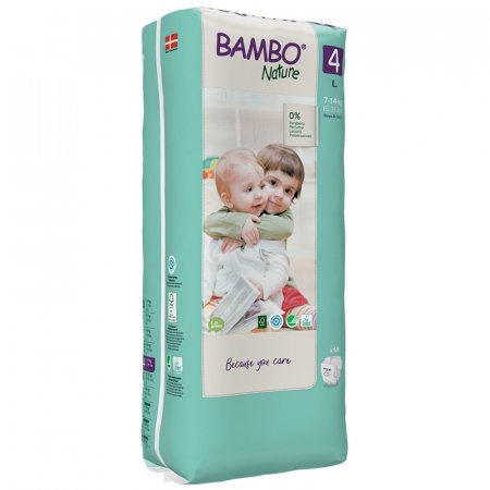 Bambo autiņbiksītes Nature, Izmērs 4, 7-14 kg, Tall  48 gab 5703538245282