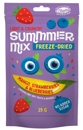 SUMMMER saldētu žāvētu mango, zemeņu un melleņu maisījums, 25 g., 6170040 