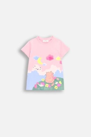COCCODRILLO krekls ar īsām piedurknēm DREAM DIARIES GIRL NEWBORN, rozā, WC5143201DGN-007-086, 86 cm 