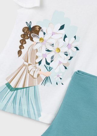 MAYORAL t-krekls ar īsam piedurknēm + legini, mint, 3.724-86, 110  cm 