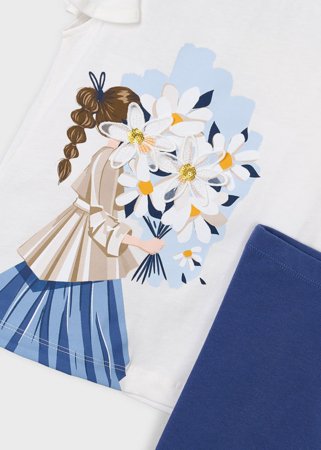 MAYORAL t-krekls ar īsam piedurknēm + legini, porcelain, 3.724-88, 134  cm 