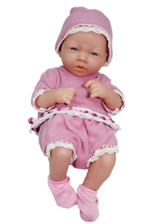 BAMBOLINA leļļu mazulis ar piederumiem 36cm New Born Baby With Sleep Bag With Mesh Bag In Pink Shoes Box, BD1632SB   